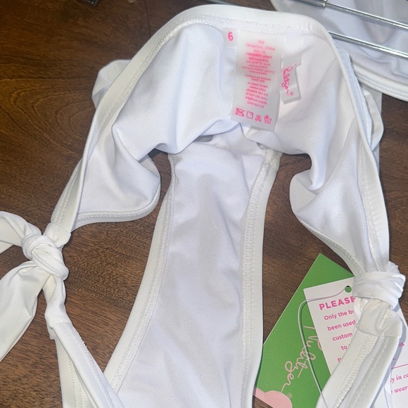 Lilly Pulitzer White Bikini Set ruffles and ties - Picture 8 of 10